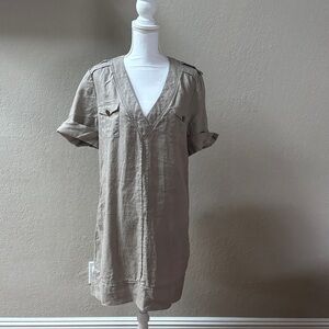 Tory Burch V-Neck Short Sleeve Tunic Dress
